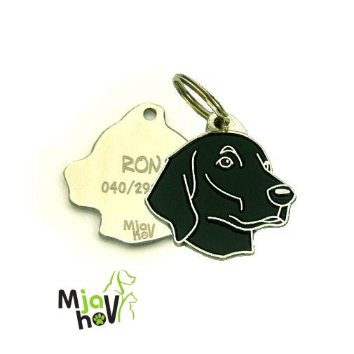 ID-brikker-flat-coated-retriever-gravert.jpg personlige ID-brikker MjavHov - graverte, online